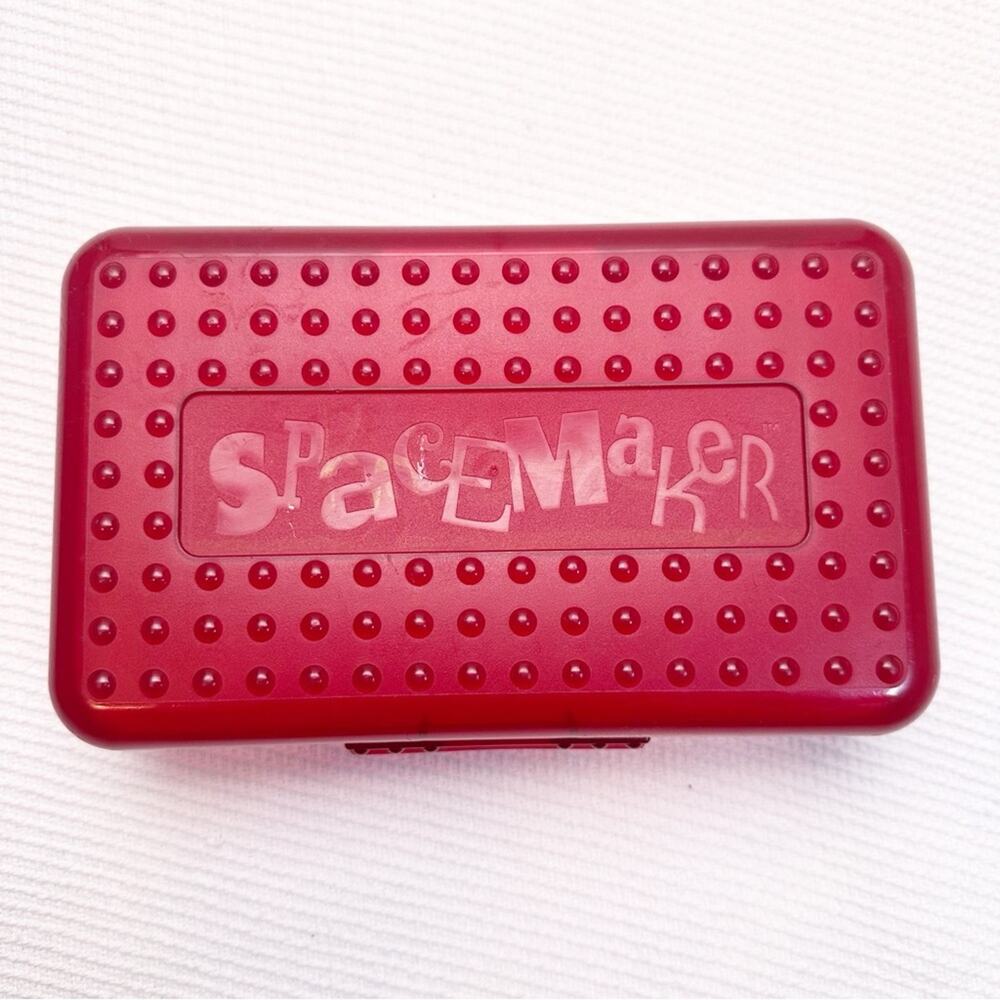 Vintage 90s Spacemaker Pencil Box red/clear